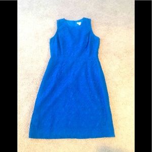NWOT Sz 6 J Crew royal blue lace lined dress knee